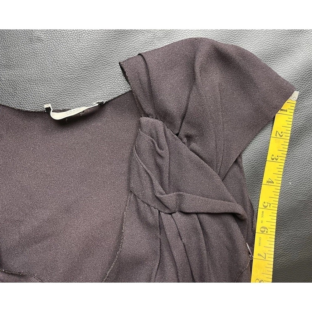 Prada 2007 Archival Brown Crepe V-Neck Midi Dress IT 42 US 6-8 A-Line Flare Luxe - Picture 12 of 13